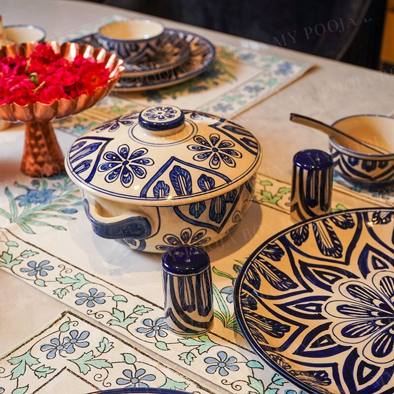 Blue Mehrab Dinner Set 37 Pc