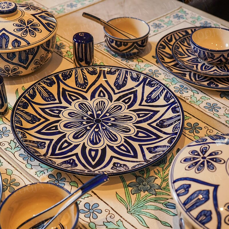 Blue Mehrab Dinner Set 37 Pc