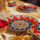 Red Flower Dinner Set 37 Pc