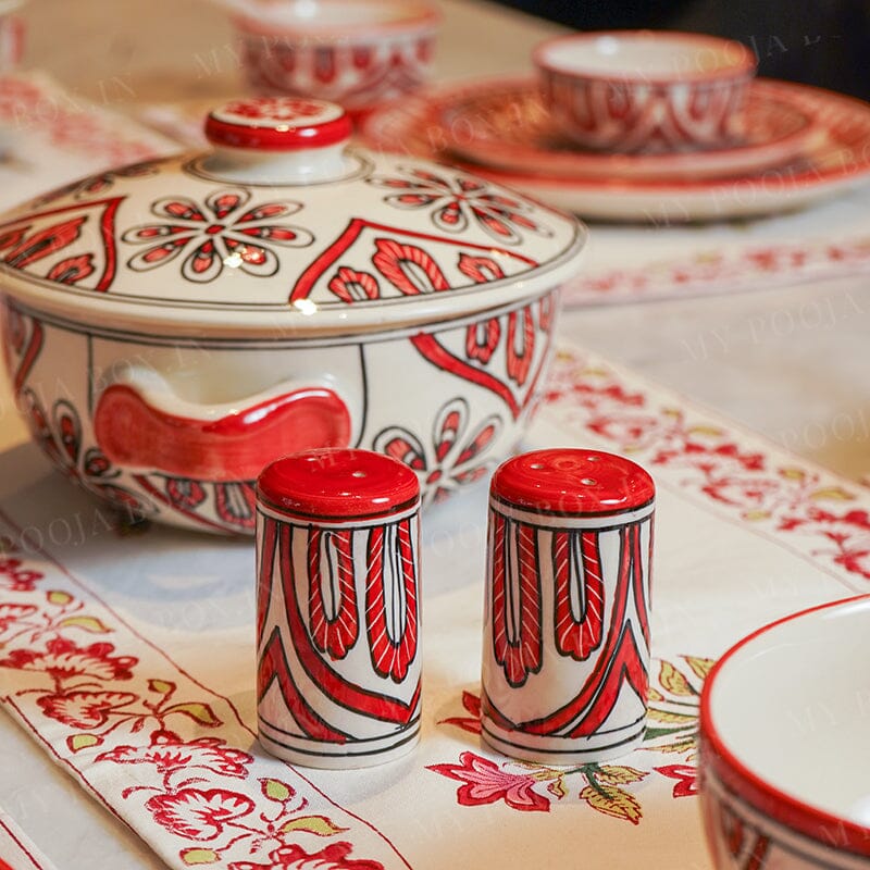 Red Mehrab Dinner Set 37 Pc