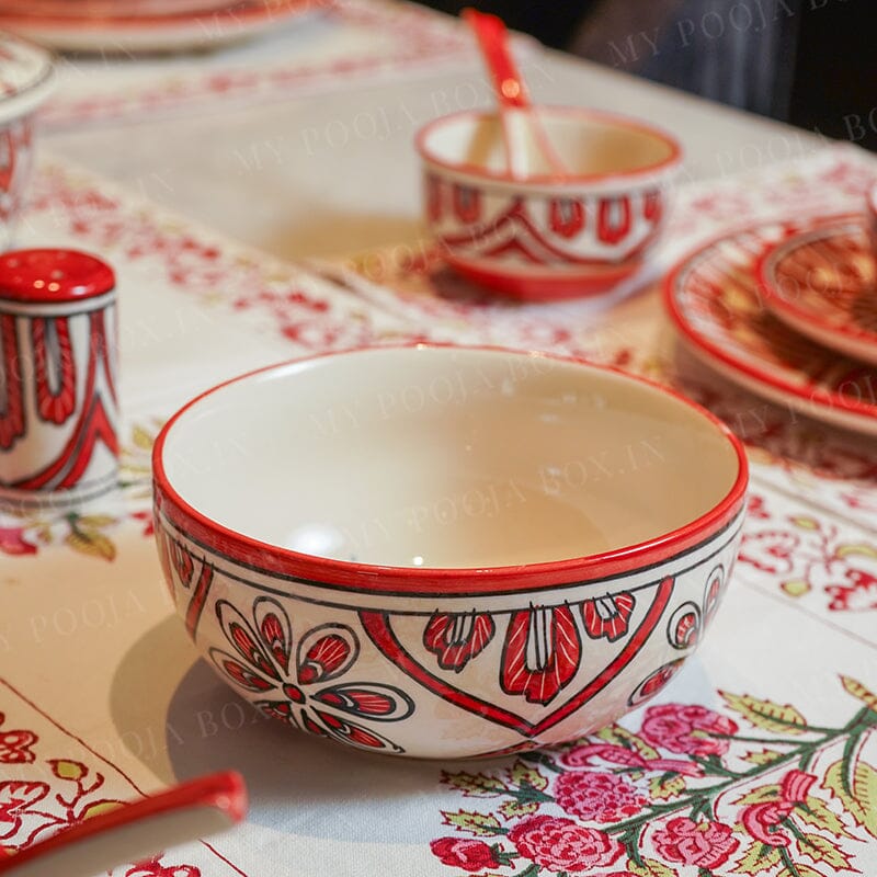 Red Mehrab Dinner Set 37 Pc