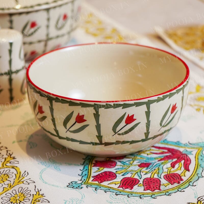 Red and Green Leaf Dinner Set 37 Pc