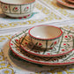 Red and Green Leaf Dinner Set 37 Pc