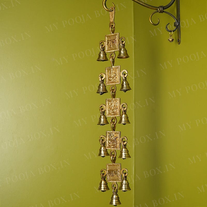Laxmi Saraswati Brass Wall Hanging Bells