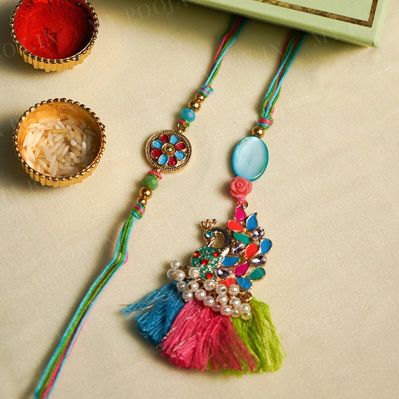 Adorable Multicolor Bhaiya Bhabhi Rakhi