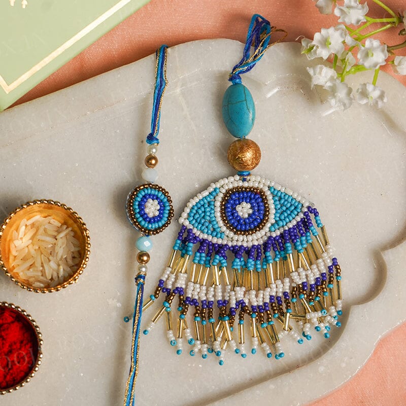 Pretty Evil Eye Tassle Bhaiya Bhabhi Rakhi