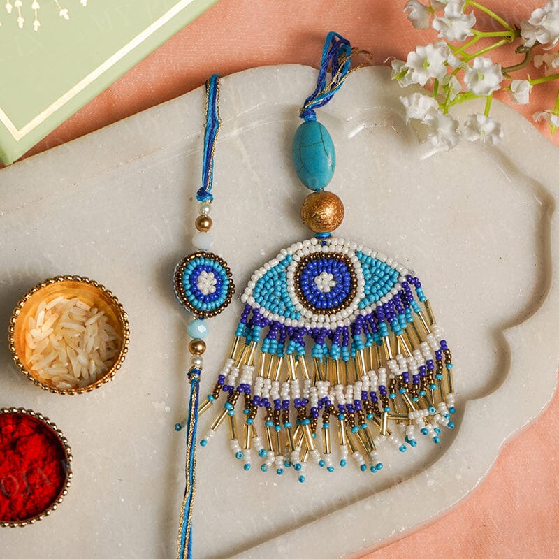 Pretty Evil Eye Tassle Bhaiya Bhabhi Rakhi