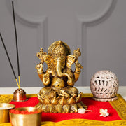 Antique Mukut Haridra Brass Idol