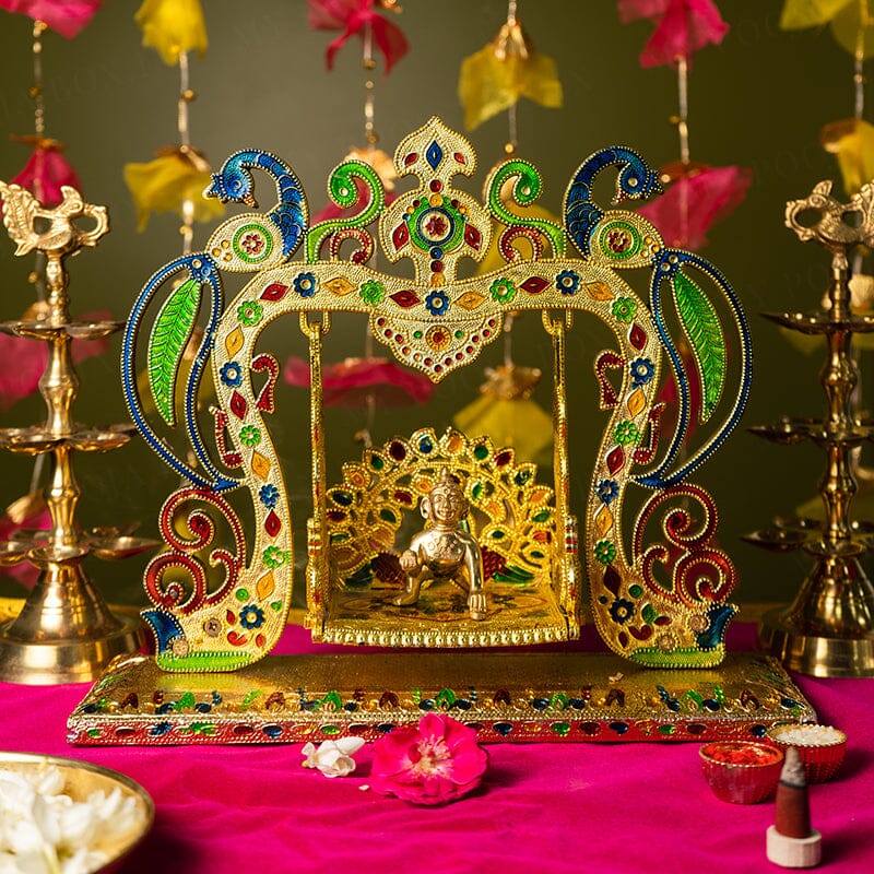 Ladoo Gopal Meenakari Krishan Jhula