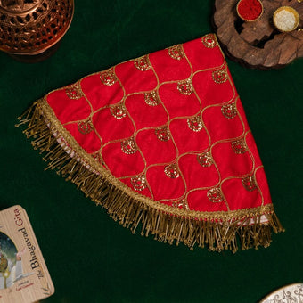 Royal Satin Gota Thali Cover