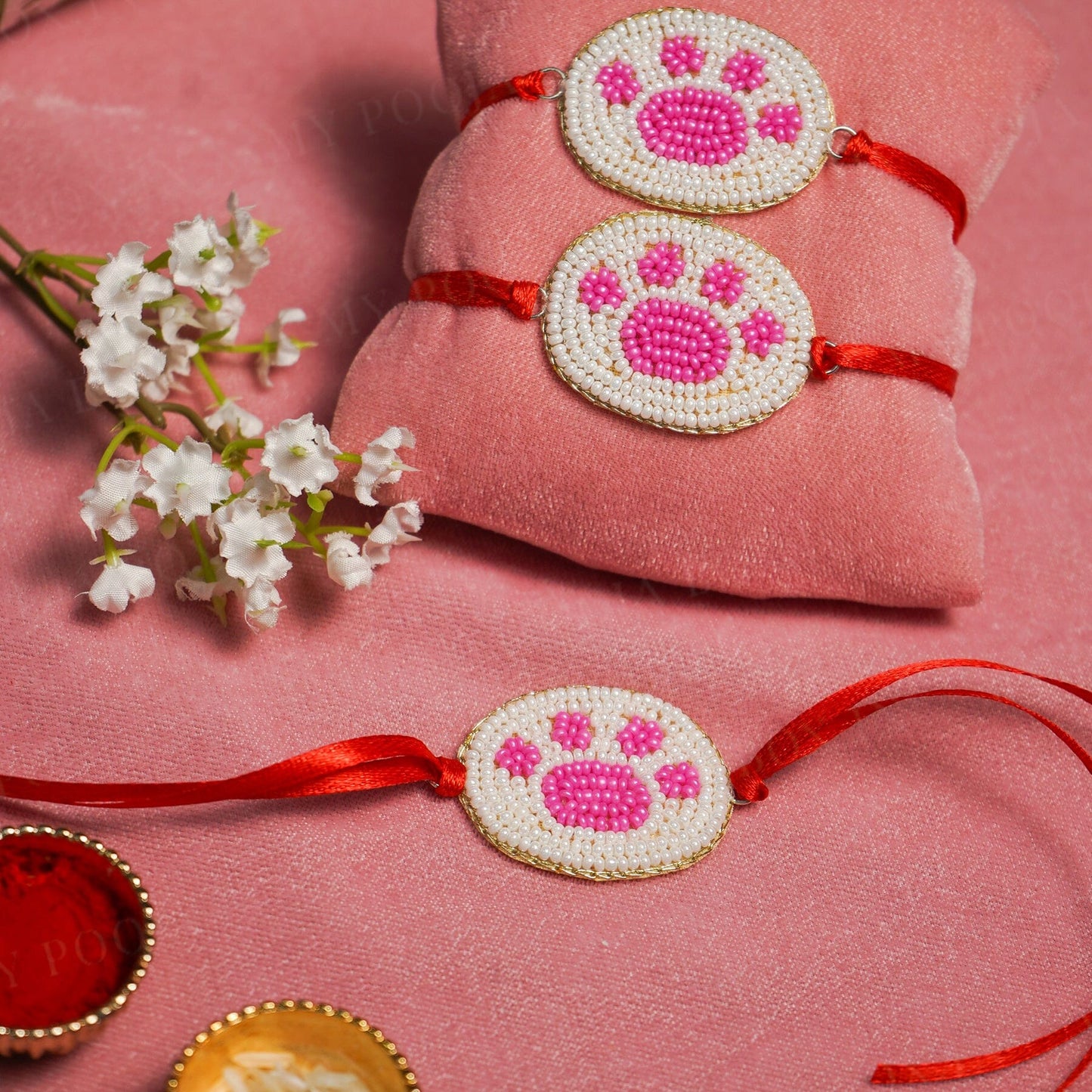 Pink Paw Bliss Dog Pet Rakhi