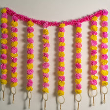 Incredible Floral Pink Yellow Backdrop Decoration