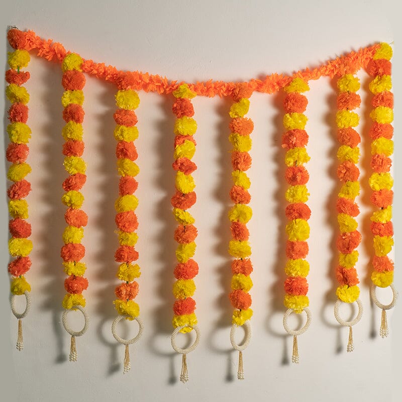 Incredible Floral Orange Yellow Backdrop Decoration