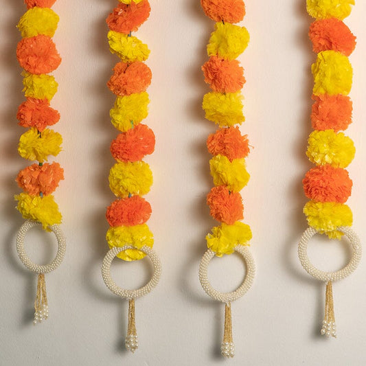 Incredible Floral Orange Yellow Backdrop Decoration