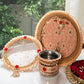 Peach Dahlia Karwa Chauth Thali Set