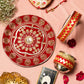 Swarnika Red Zari Karwa Chauth Thali Set