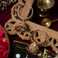 Royal Kundan Maroon Jhumka