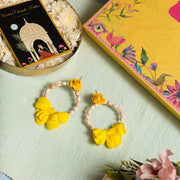 Minimalist Rose Hoops Yellow Earring Set