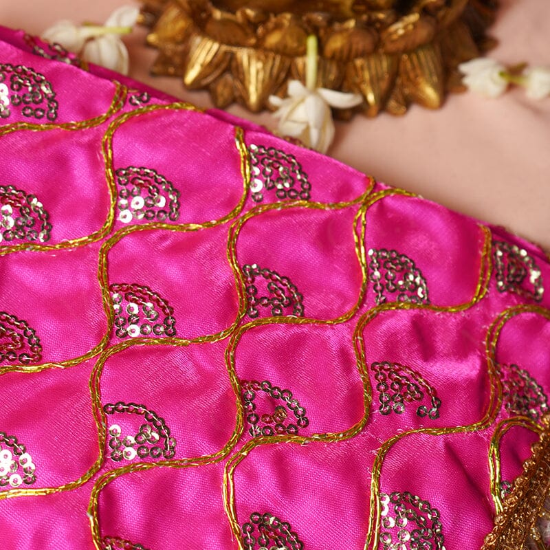 Royal Satin Gota Thali Cover