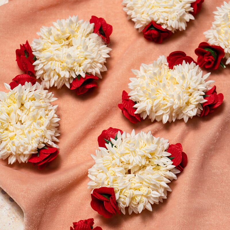 Red Rose & Jasmine Gajra Bracelet