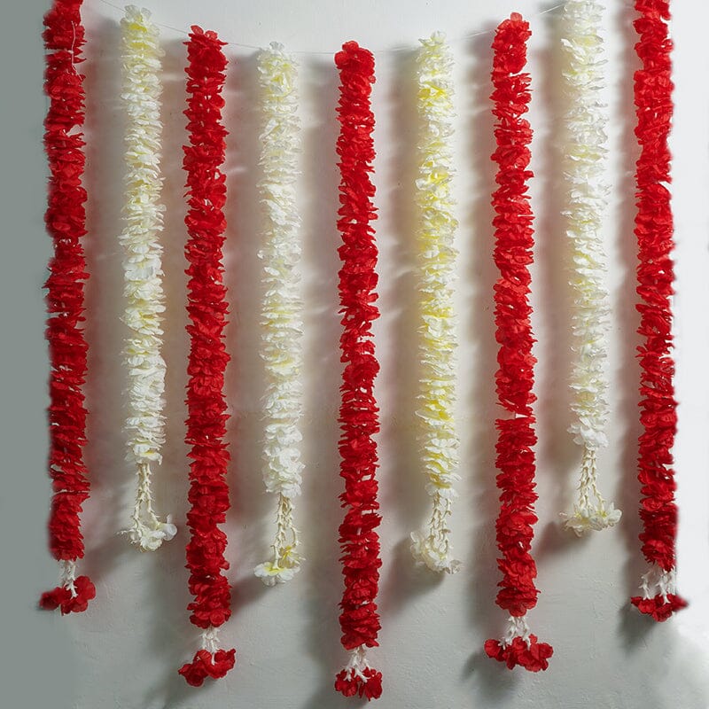 Artificial Jasmine Flower And Rose Red Backdrop Decoration