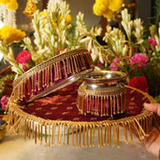 Purple Tassles Karwa Chauth Thali Set