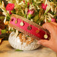 Pink Mirror Gold Coins Karwa Chauth Thali Set