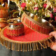 Red Tassle Karwa Chauth Thali Set