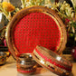 Red Sequin Karwa Chauth Thali Set