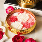 Rose Floral Wax Candle Urli (Gold)
