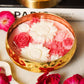 Rose Floral Wax Candle Urli (Gold)