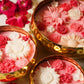 Rose Floral Wax Candle Urli (Gold)
