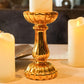 Golden Zunaira Glass Pillar Candle Holder