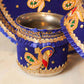 Dawn Blue Moonlight Velvet Karwa Chauth Thali Set