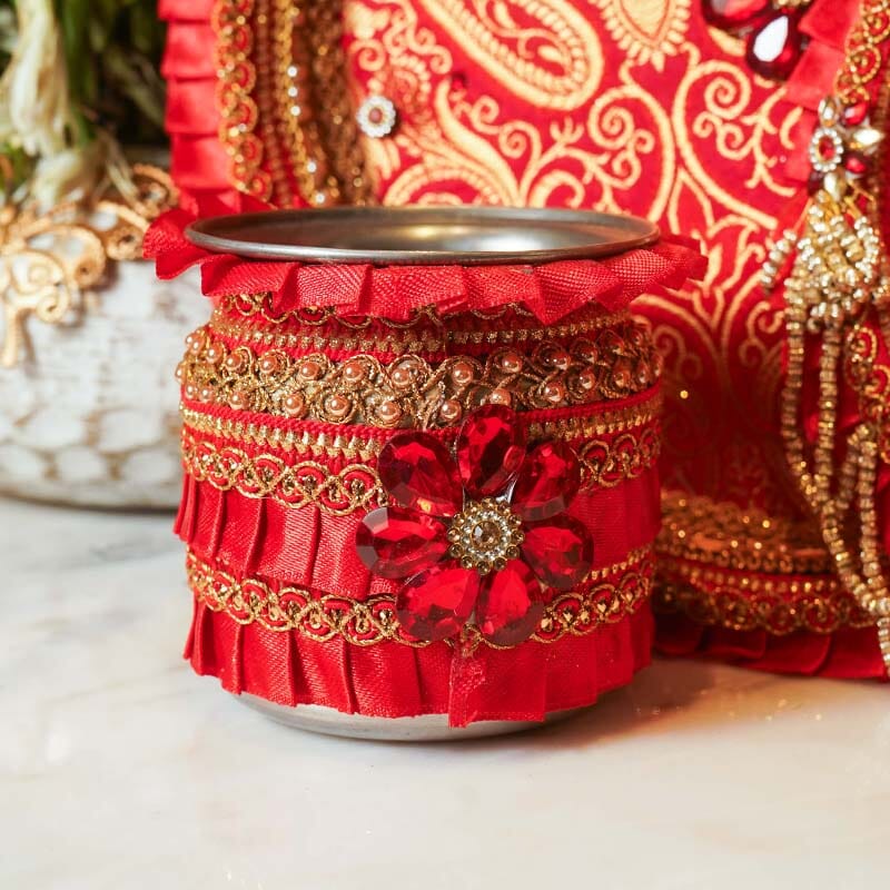 Radiant Red Karwa Chauth Thali Set