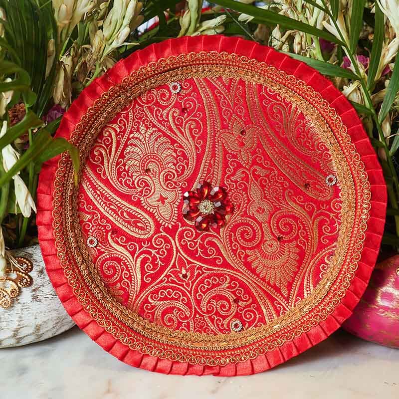 Radiant Red Karwa Chauth Thali Set