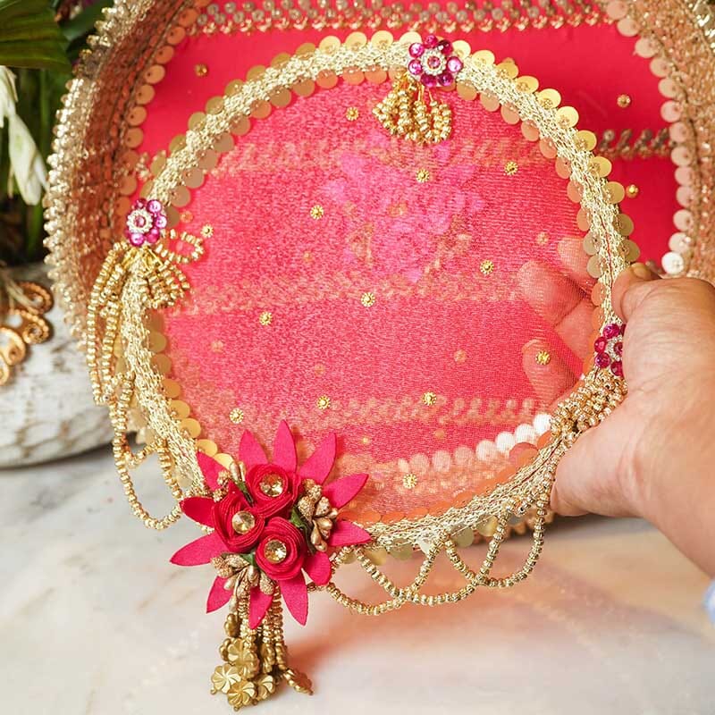 Peachy Bridal Karwa Chauth Thali Set