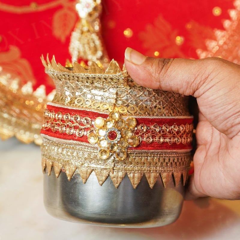 Bridal Red Karwa Chauth Thali Set