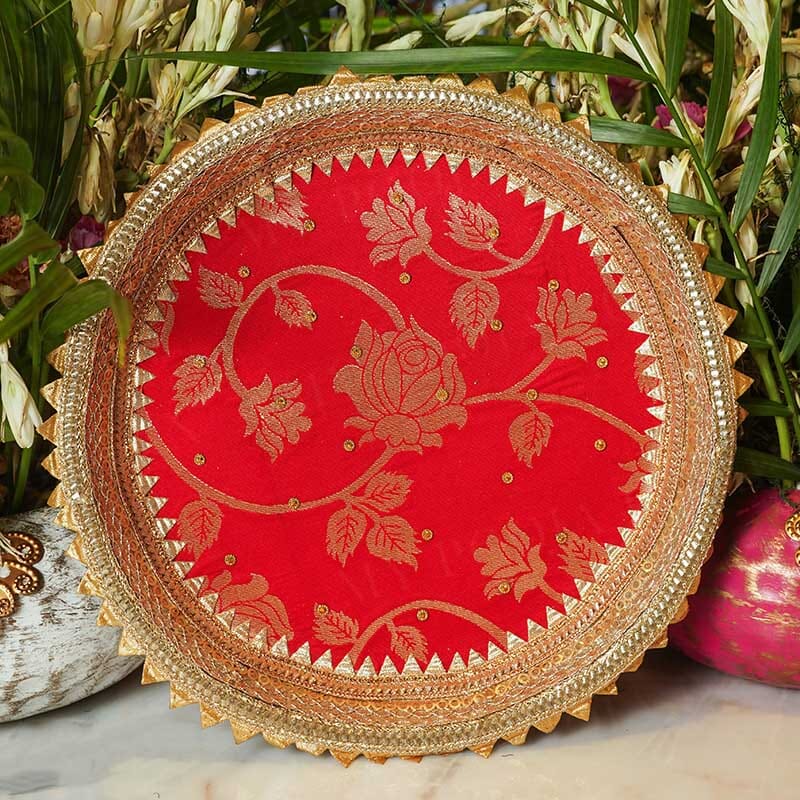 Bridal Red Karwa Chauth Thali Set