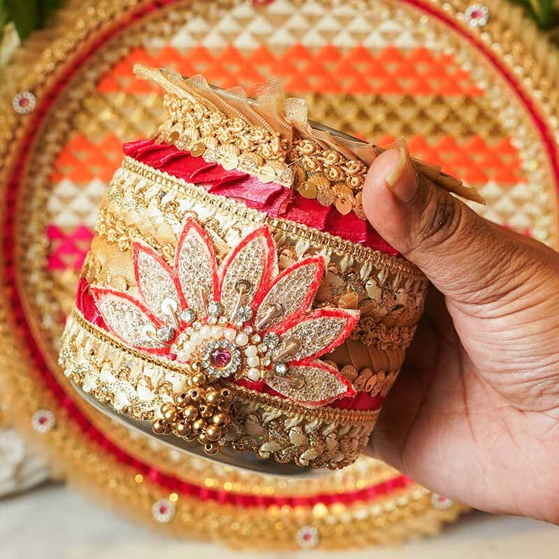 Floral Fusion Karwa Chauth Thali set