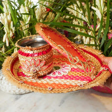 Floral Fusion Karwa Chauth Thali set
