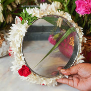 White & Red Flower Seive for Karwa Chauth