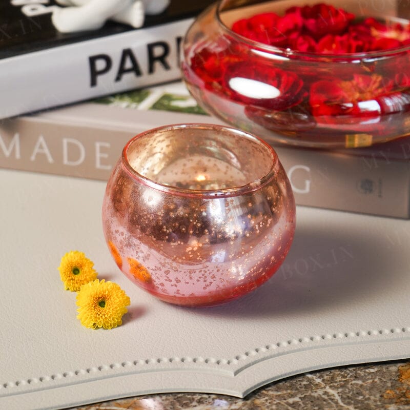 Glass Candle Holder Pink