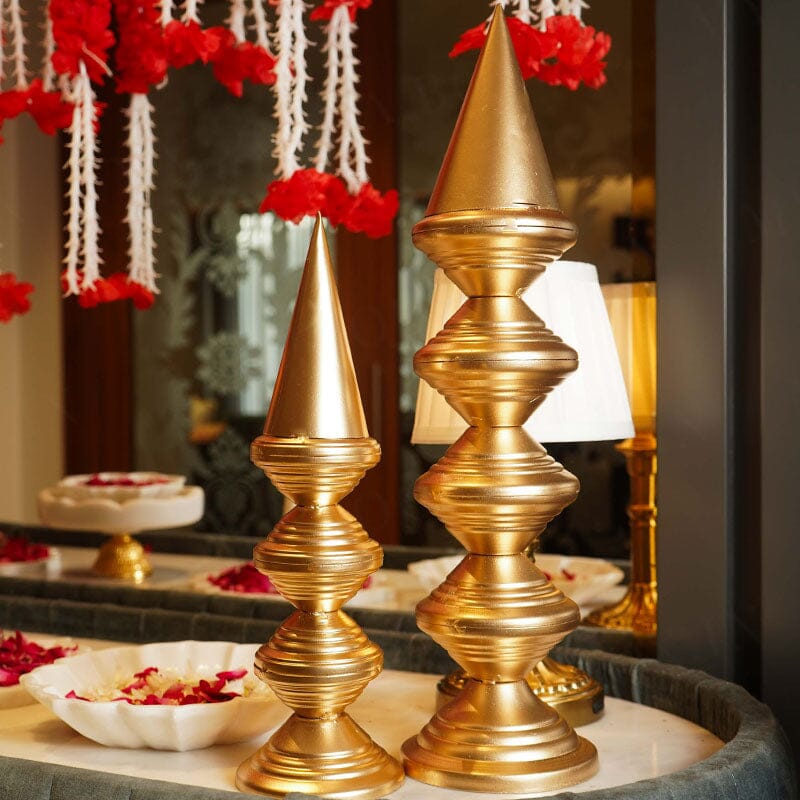 Majestic Cone Pillar Decoration Stands (Set of 3)