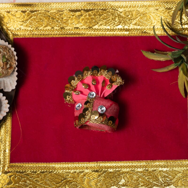 Laddu Gopal Pagdi With Sequin Work - Size no. 4