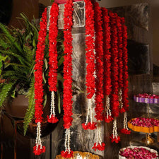 Artificial Red Flower Backdrop Decoration