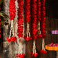 Artificial Red Flower Backdrop Decoration