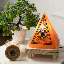 Pyramid Evil Eye Himalayan Salt Lamp