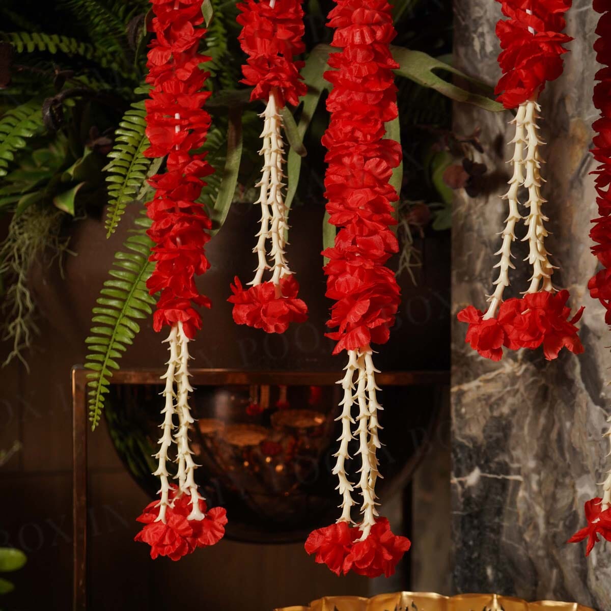 Artificial Red Flower Backdrop Decoration