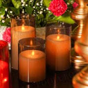 Acrylic Led Candle Grey with Remote (Set of 3)